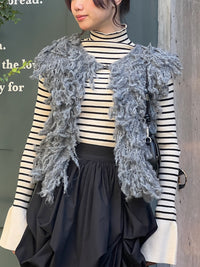 フリンジニットベスト