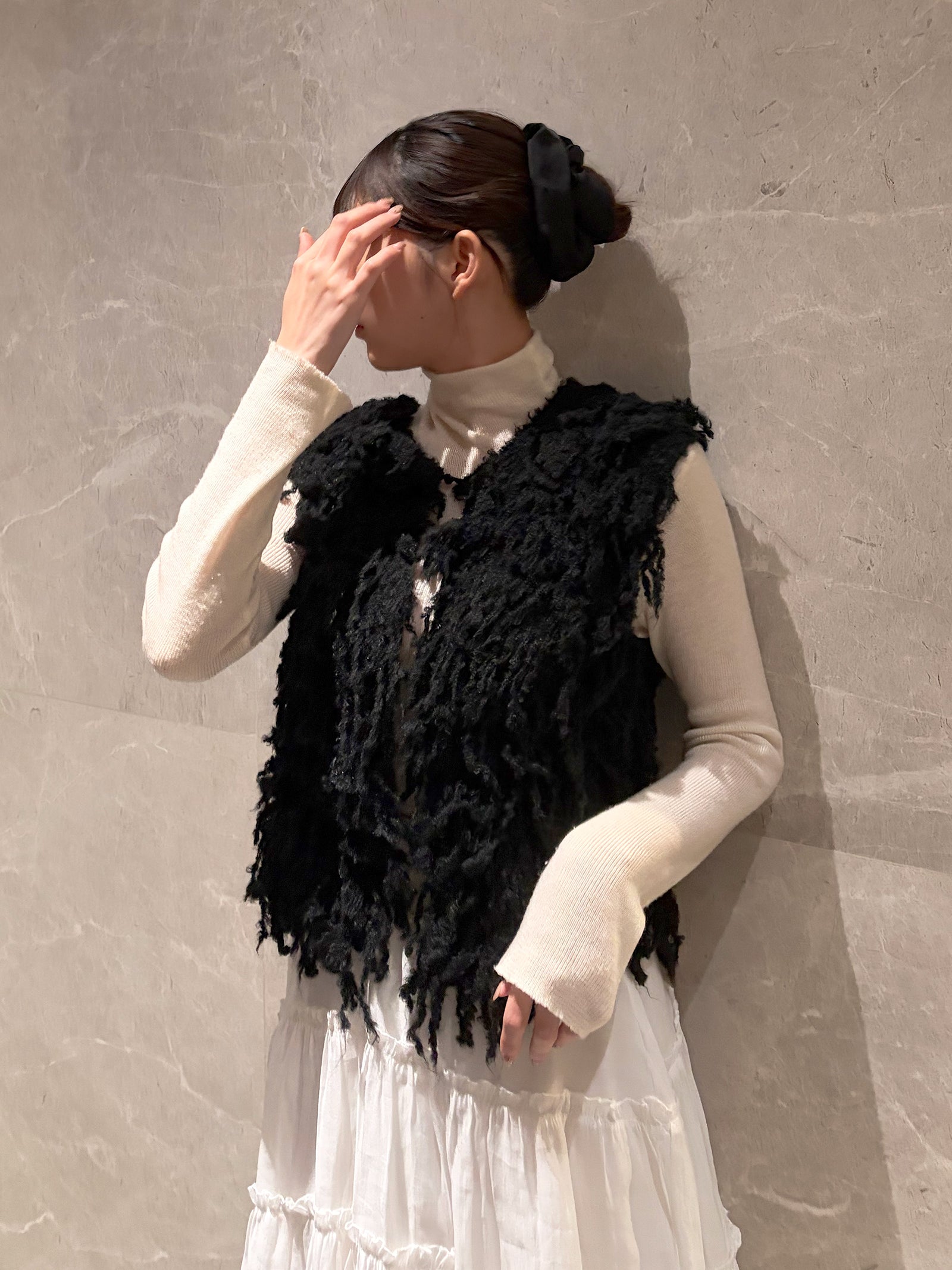 フリンジニットベスト