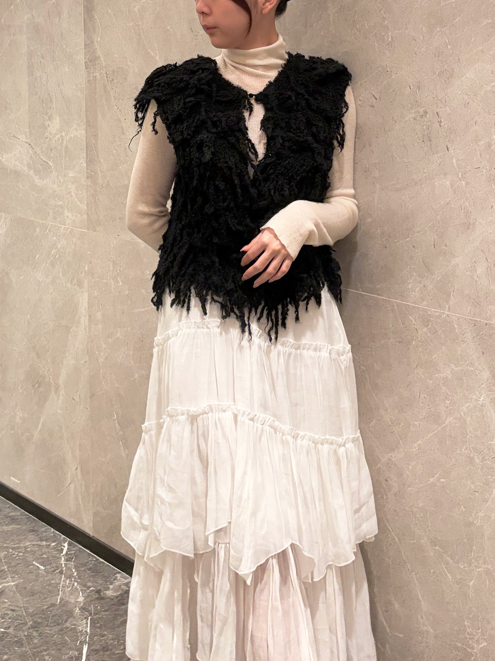 フリンジニットベスト