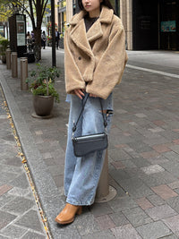 テーラードボアショートコート