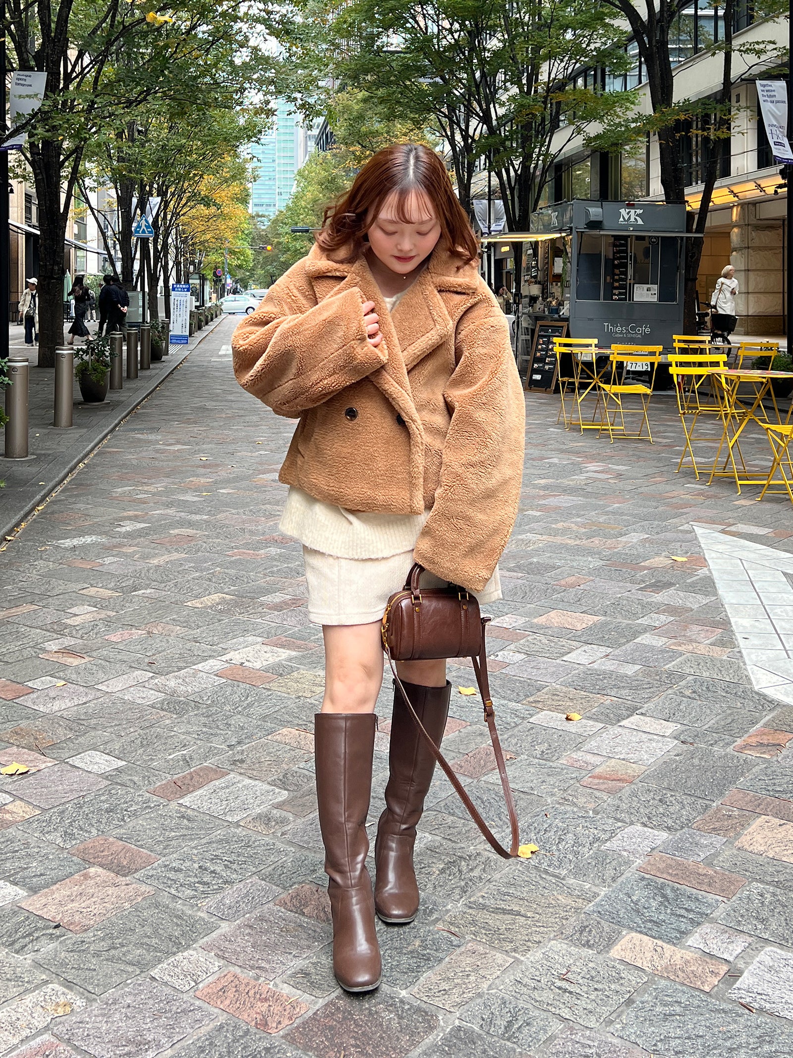 テーラードボアショートコート