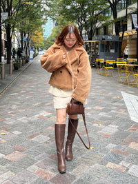 テーラードボアショートコート