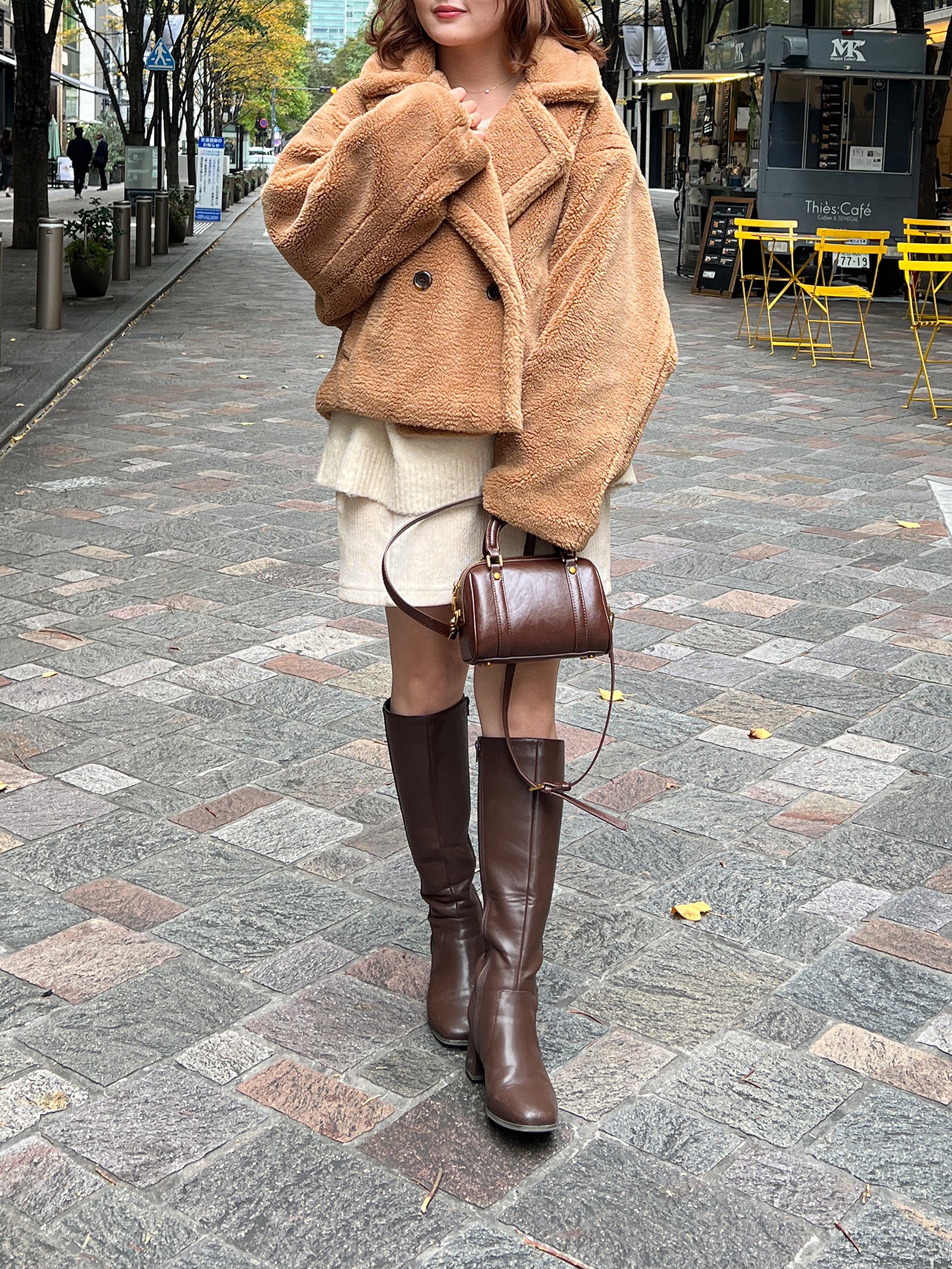 テーラードボアショートコート