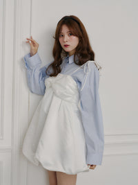 サテンバルーンミニワンピース