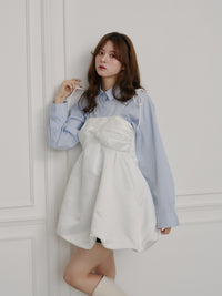 サテンバルーンミニワンピース