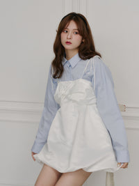 サテンバルーンミニワンピース