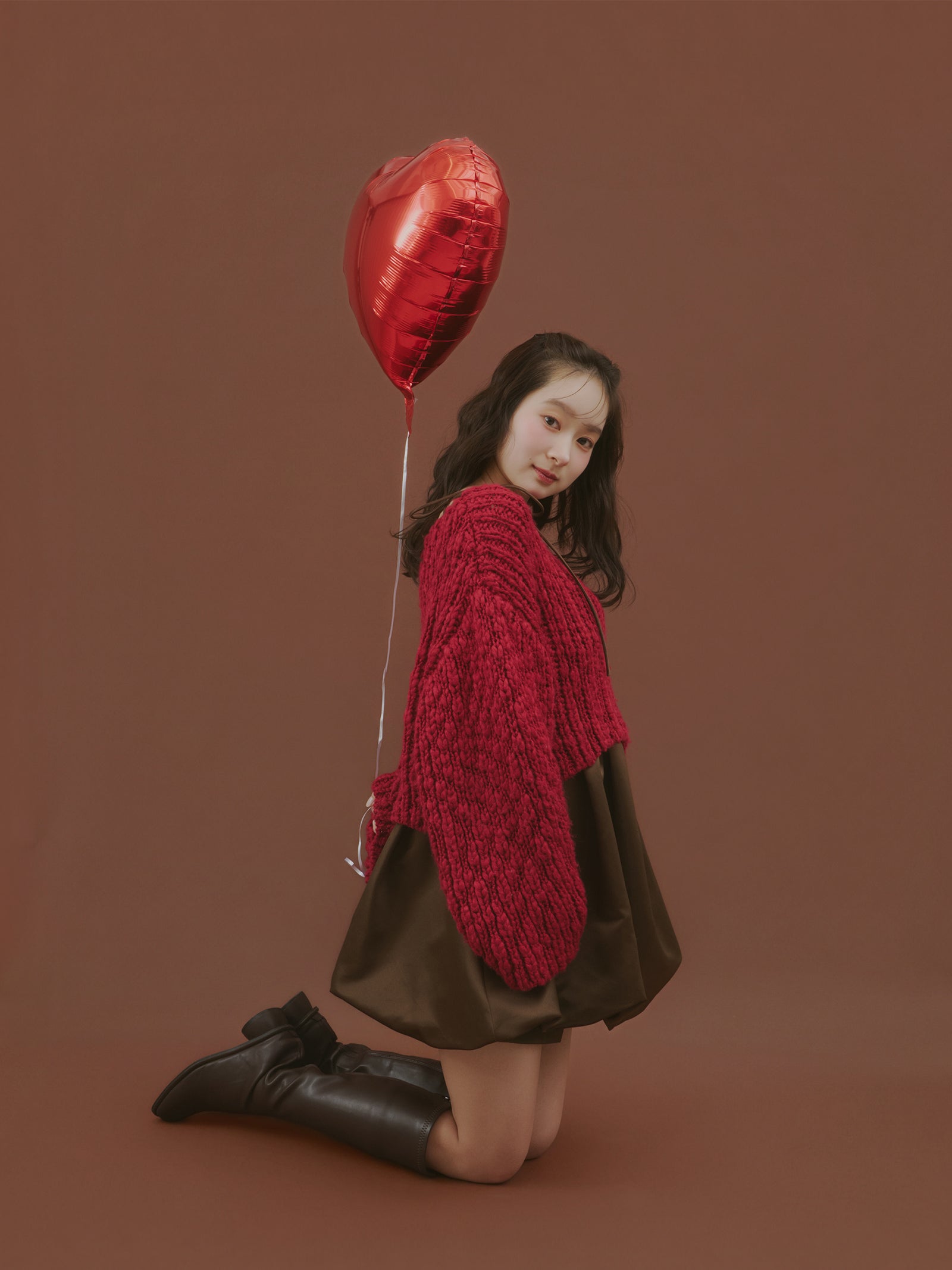 サテンバルーンミニワンピース