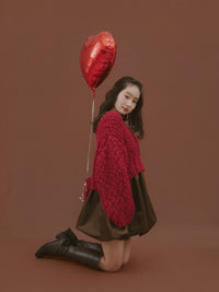 サテンバルーンミニワンピース