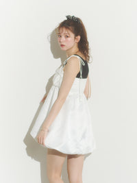 サテンバルーンミニワンピース