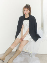 サテンバルーンミニワンピース