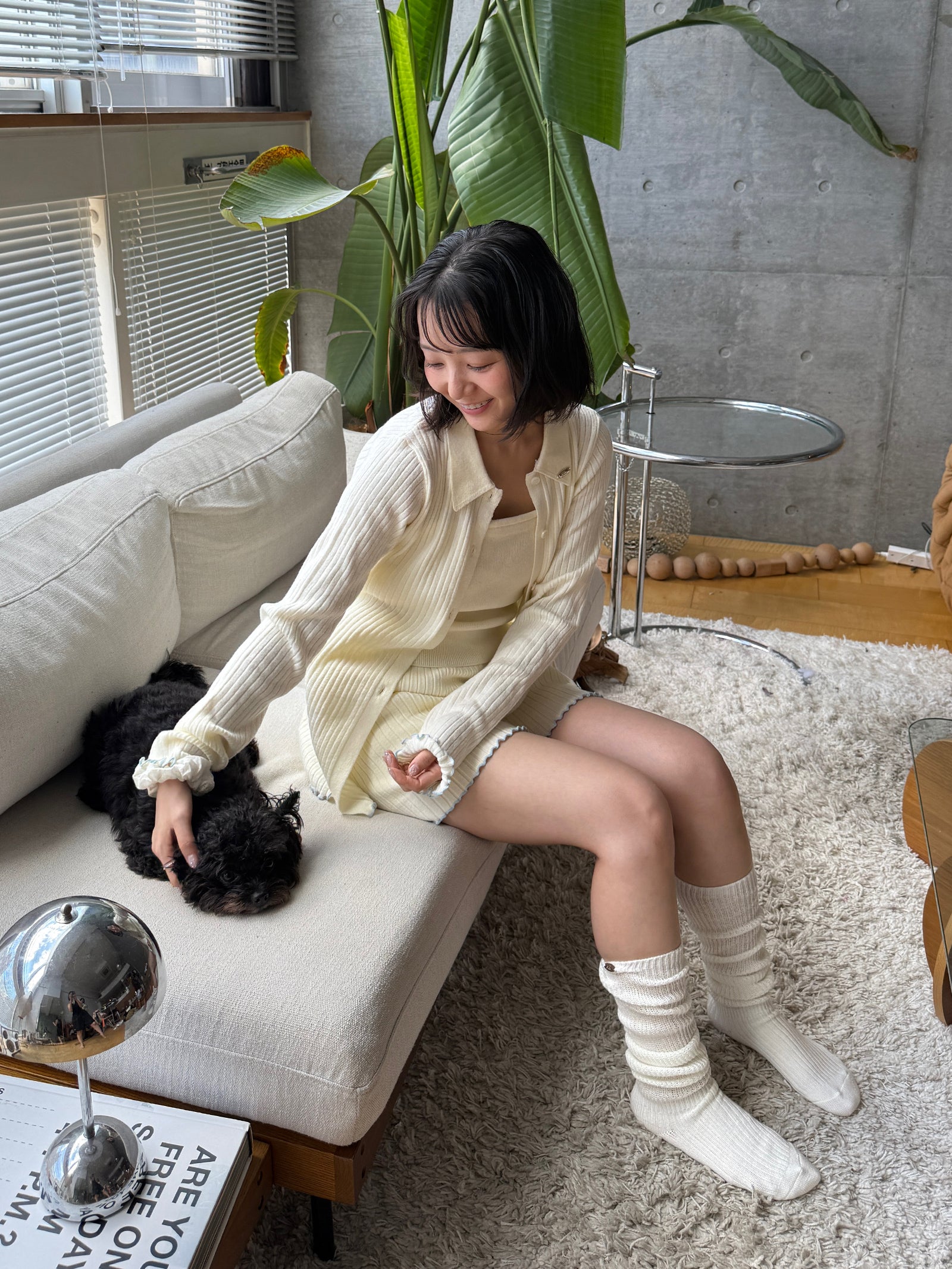 【うるちん☆こみ×Olu.】リブニットカーディガン