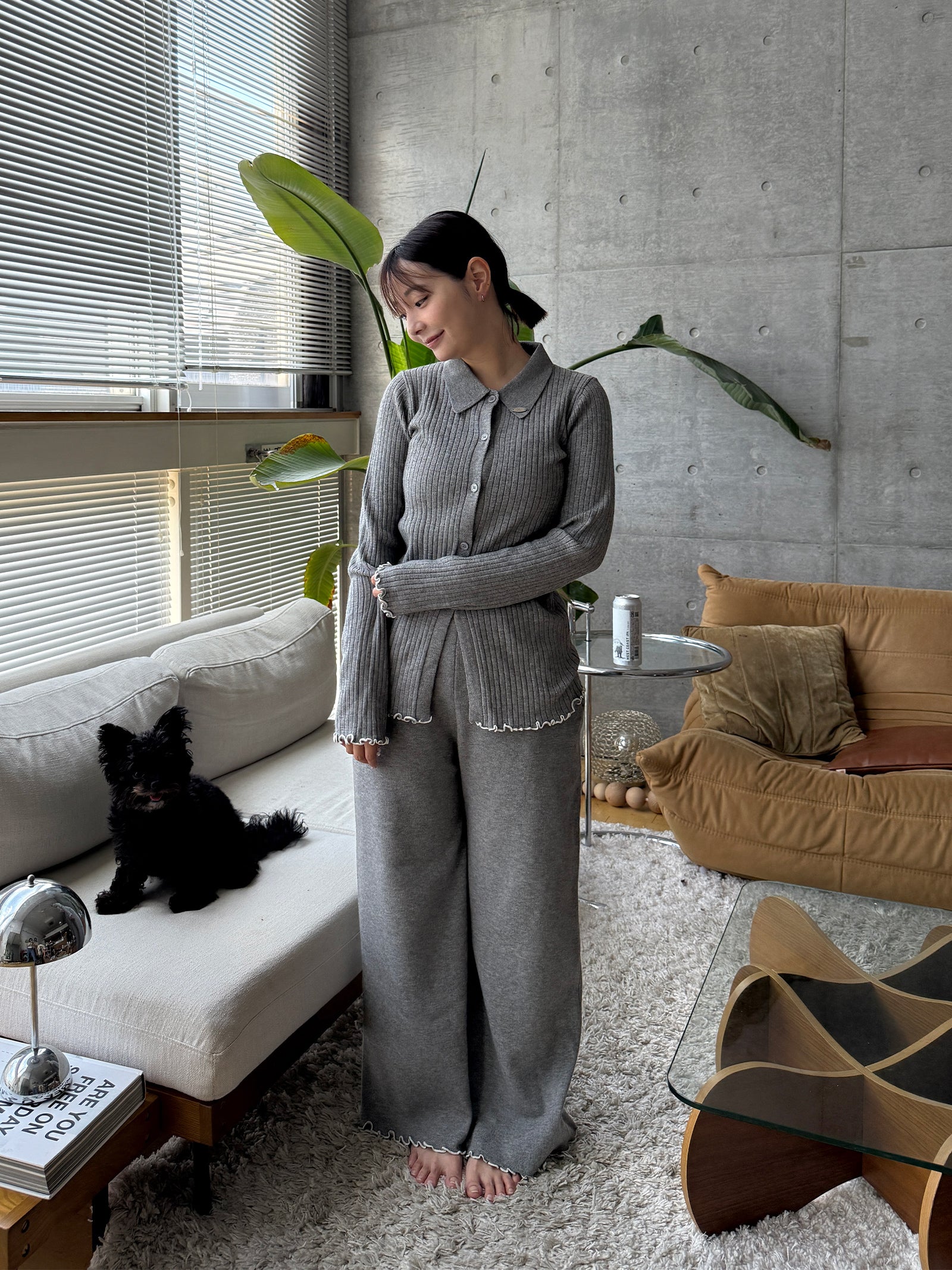 うるちん☆こみ×Olu.】リブニットカーディガン