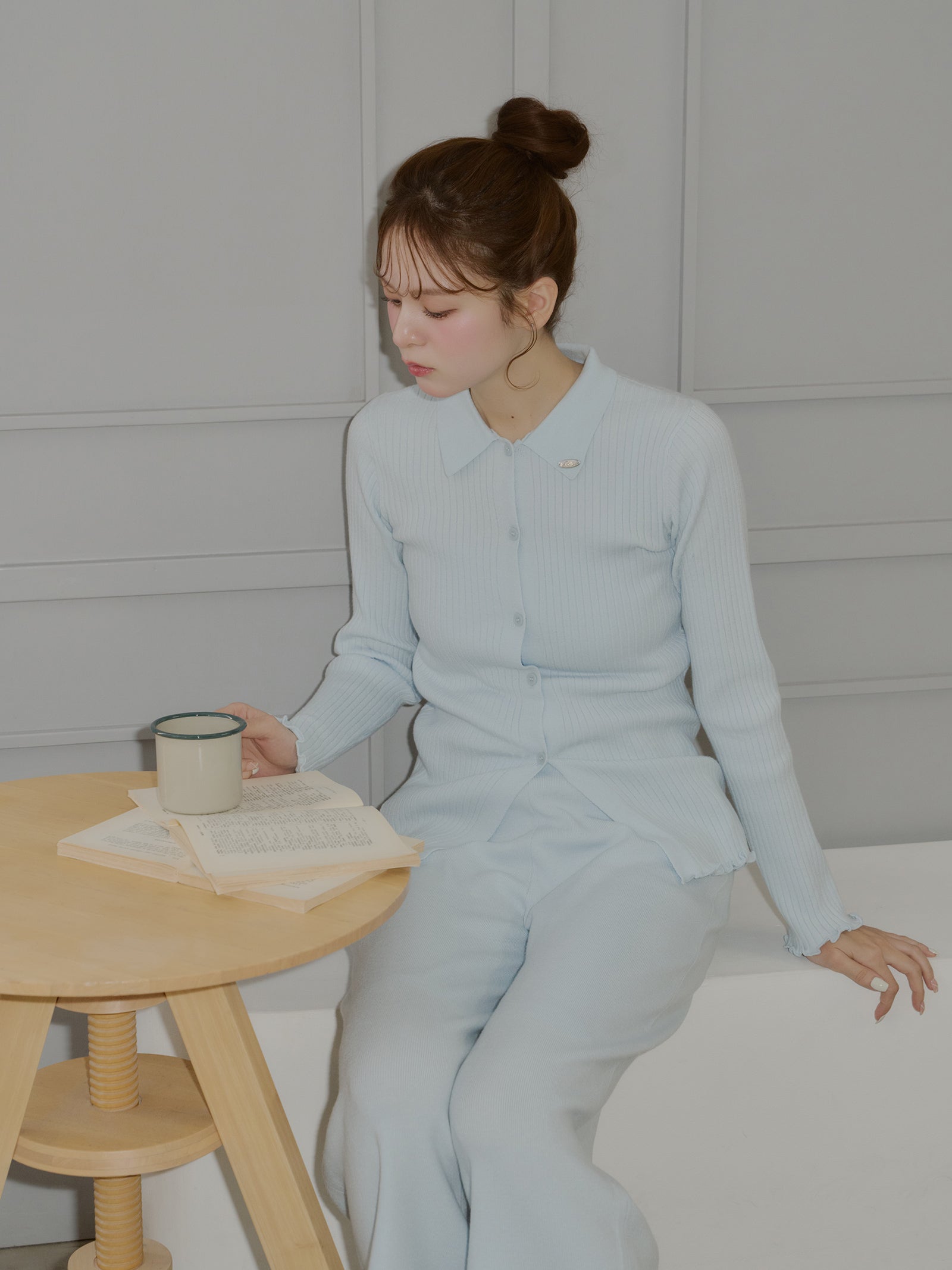 うるちん☆こみ×Olu.】リブニットカーディガン