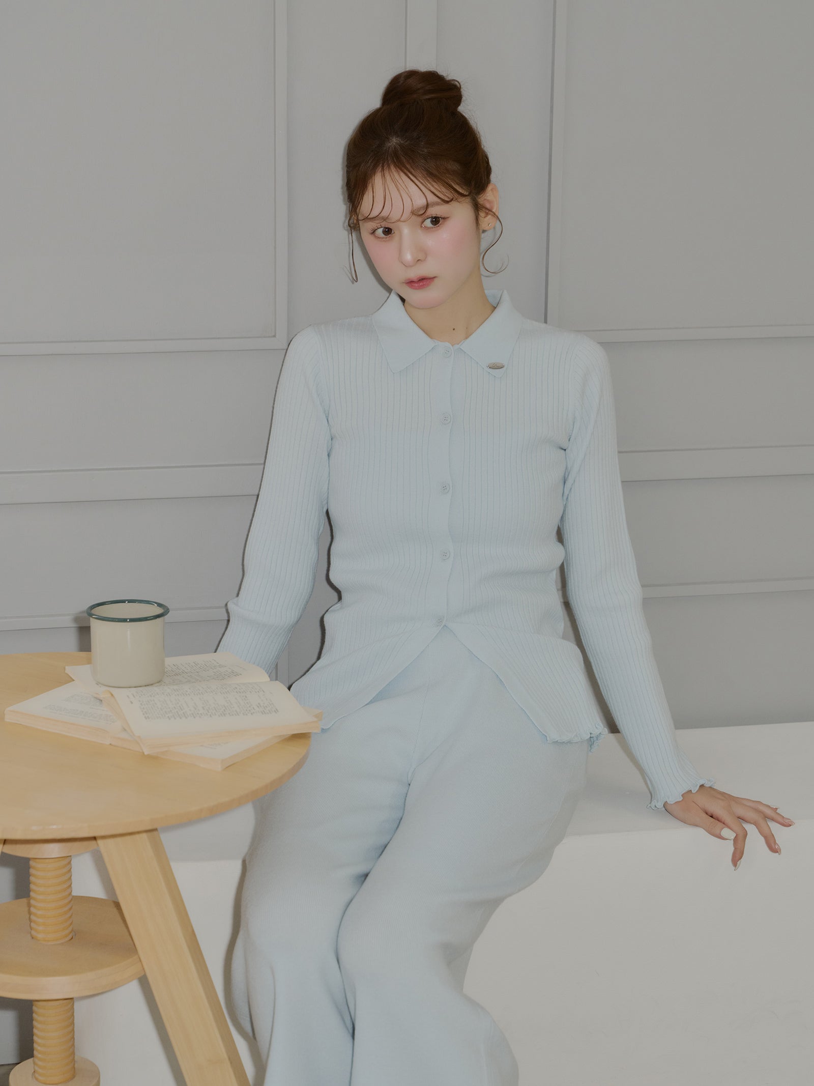 【うるちん☆こみ×Olu.】リブニットカーディガン