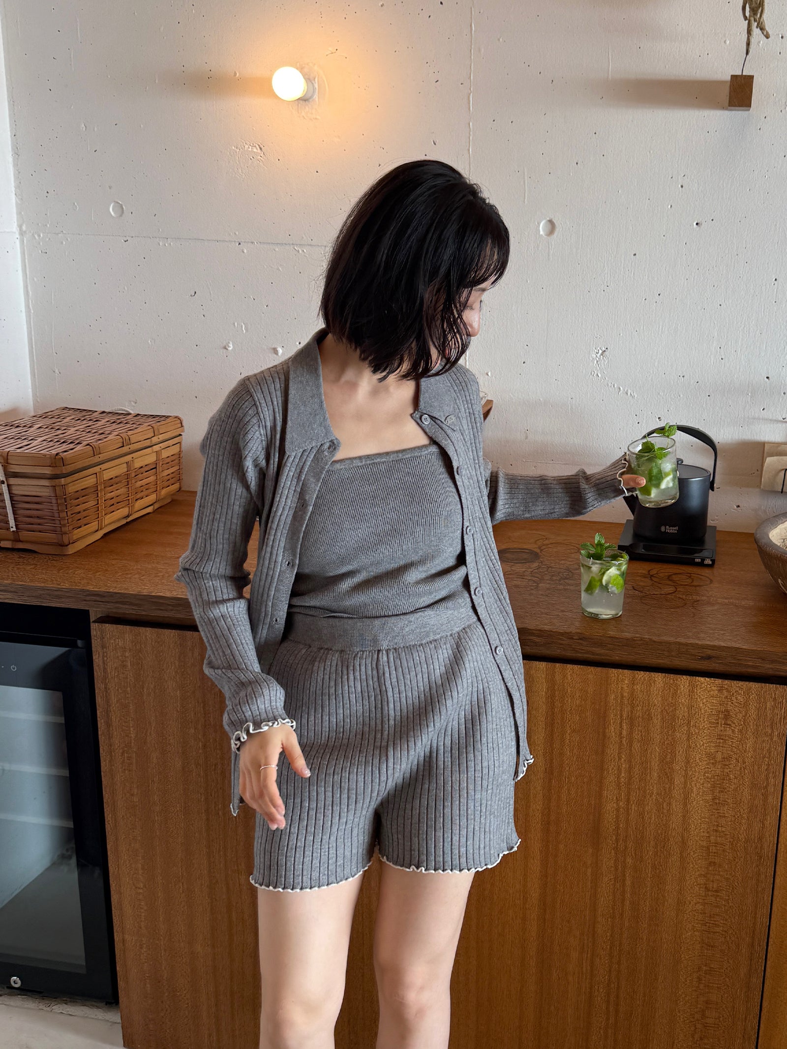 うるちん☆こみ×Olu.】リブニットキャミソール