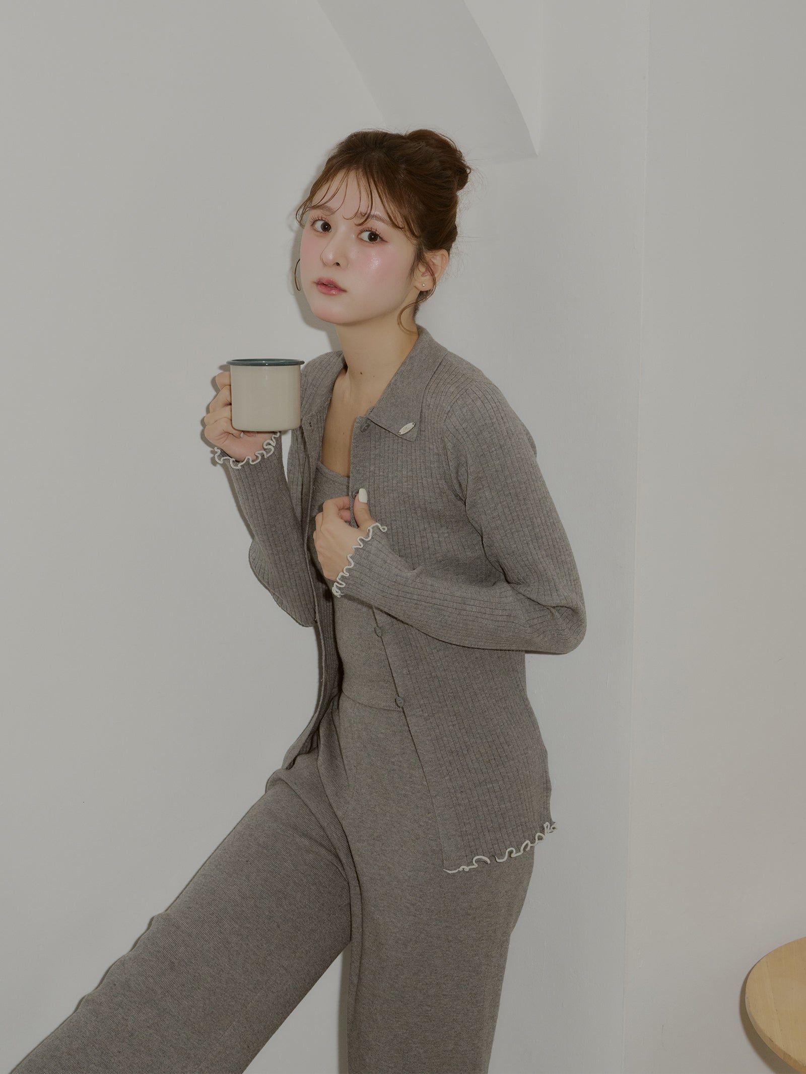 【うるちん☆こみ×Olu.】リブニットロングパンツ