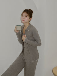 【うるちん☆こみ×Olu.】リブニットロングパンツ