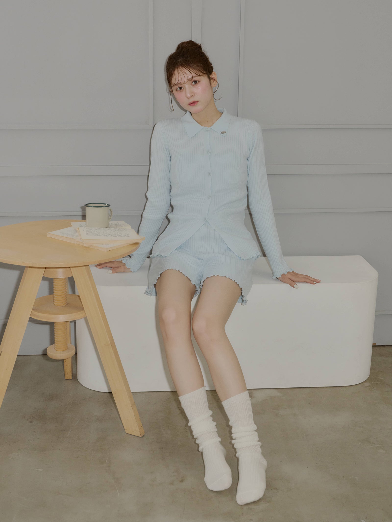 【うるちん☆こみ×Olu.】リブニットショートパンツ