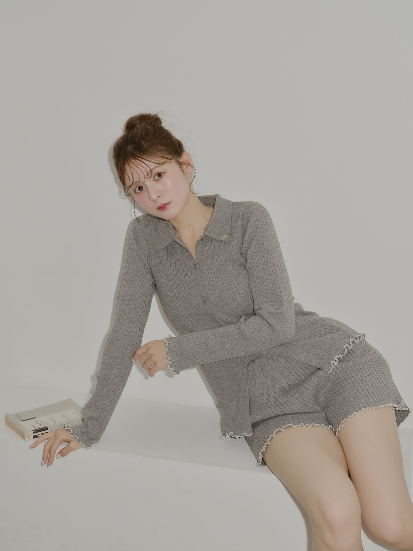 【うるちん☆こみ×Olu.】リブニットショートパンツ