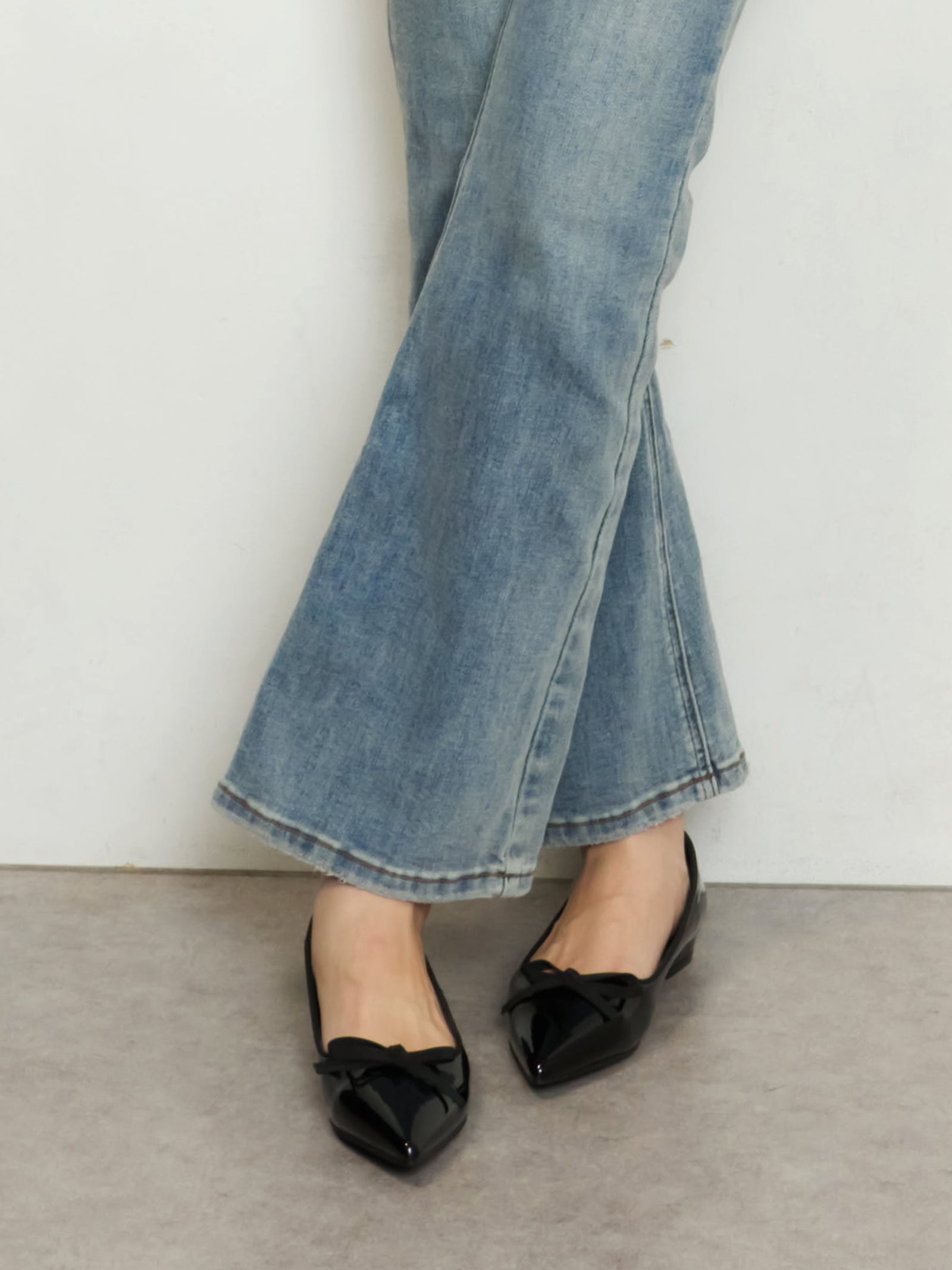 リボンバレエパンプス