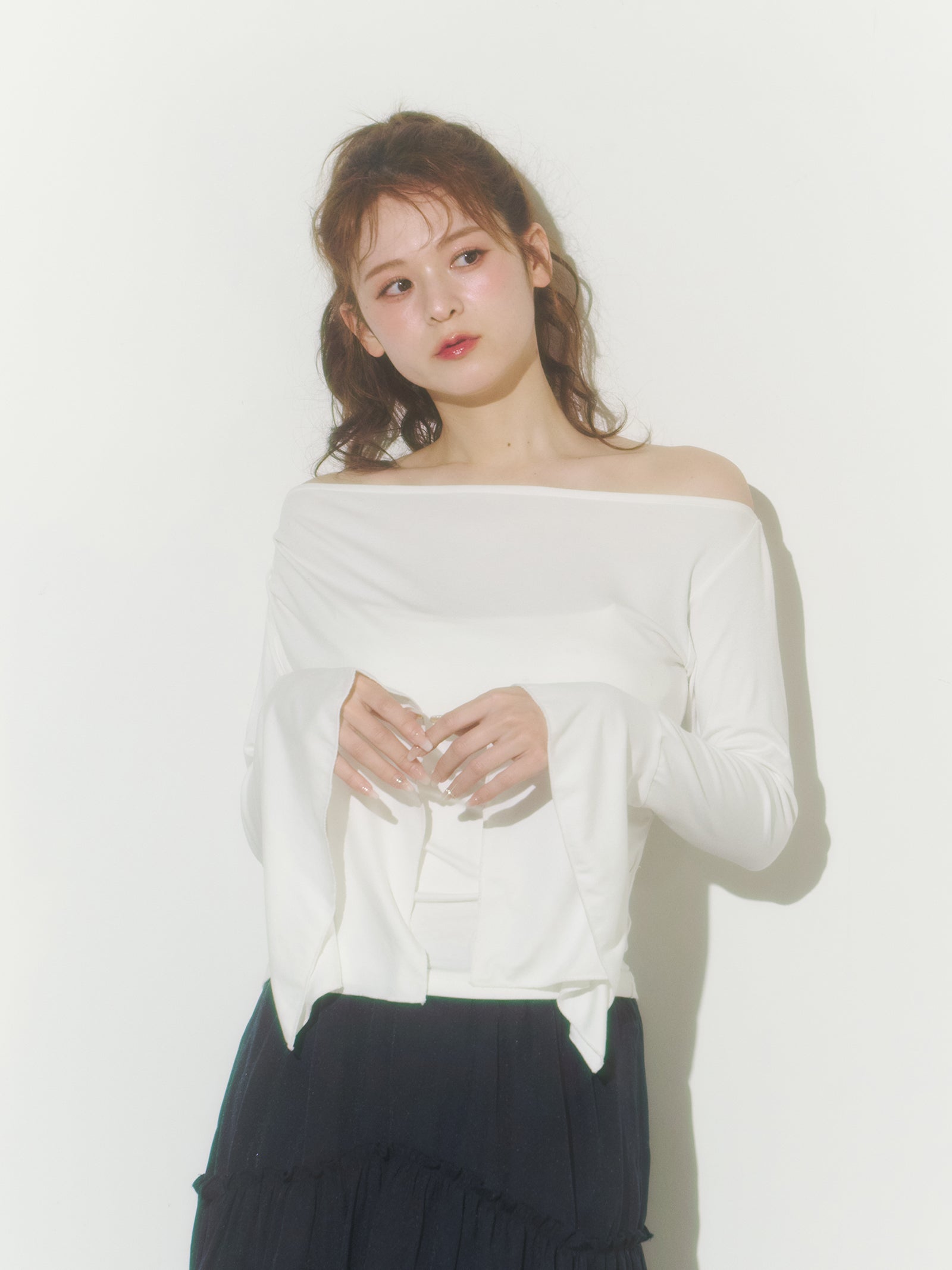 ドレープフレアスリーブカットソー