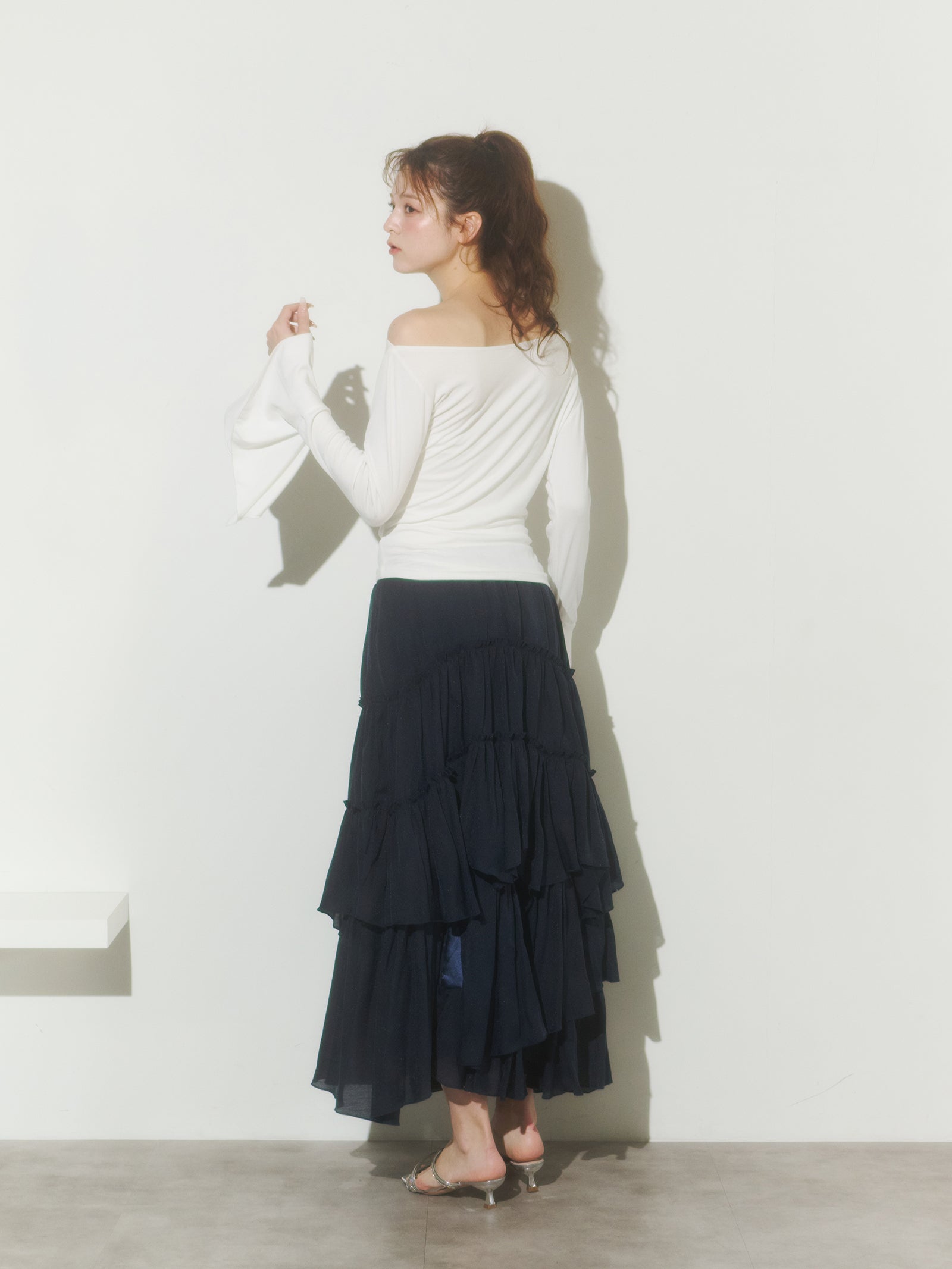 ドレープフレアスリーブカットソー