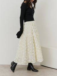 フラワーモチーフロングスカート