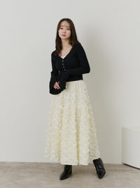 フラワーモチーフロングスカート