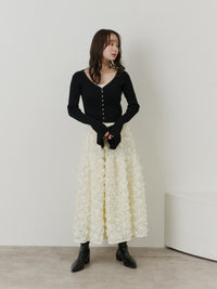 フラワーモチーフロングスカート