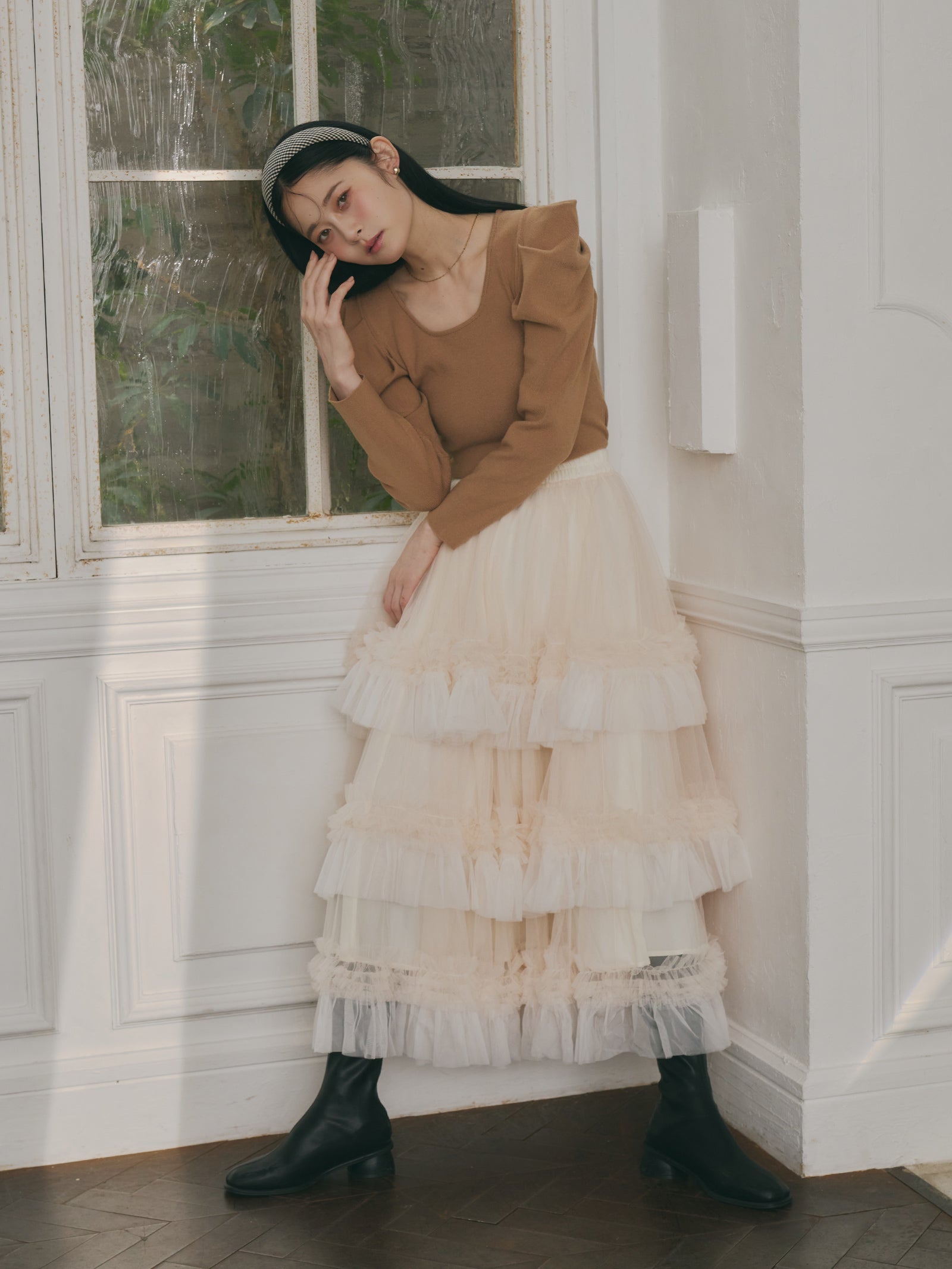 ボリュームティアードスカート