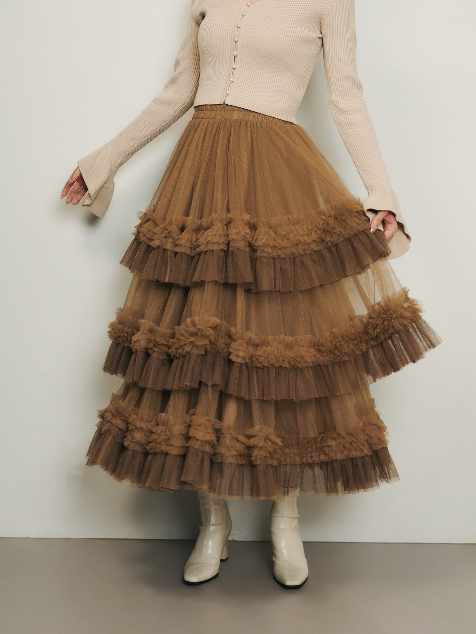 ボリュームティアードスカート