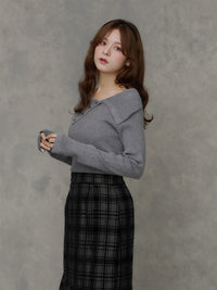 ビックカラーリブニットプルオーバー