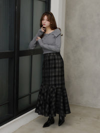 ビックカラーリブニットプルオーバー