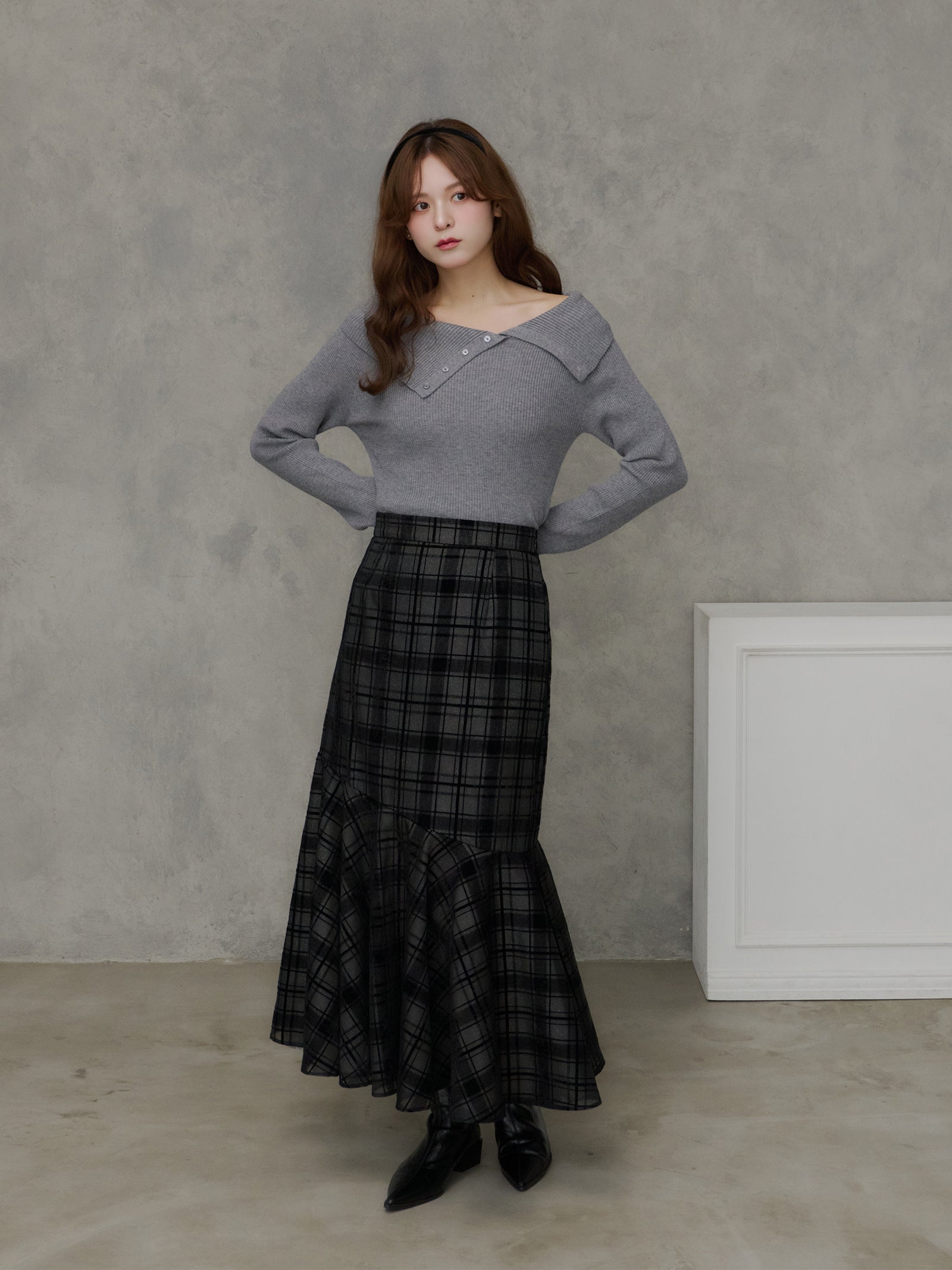 ビックカラーリブニットプルオーバー