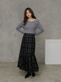 ビックカラーリブニットプルオーバー