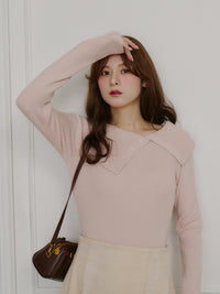 ビックカラーリブニットプルオーバー