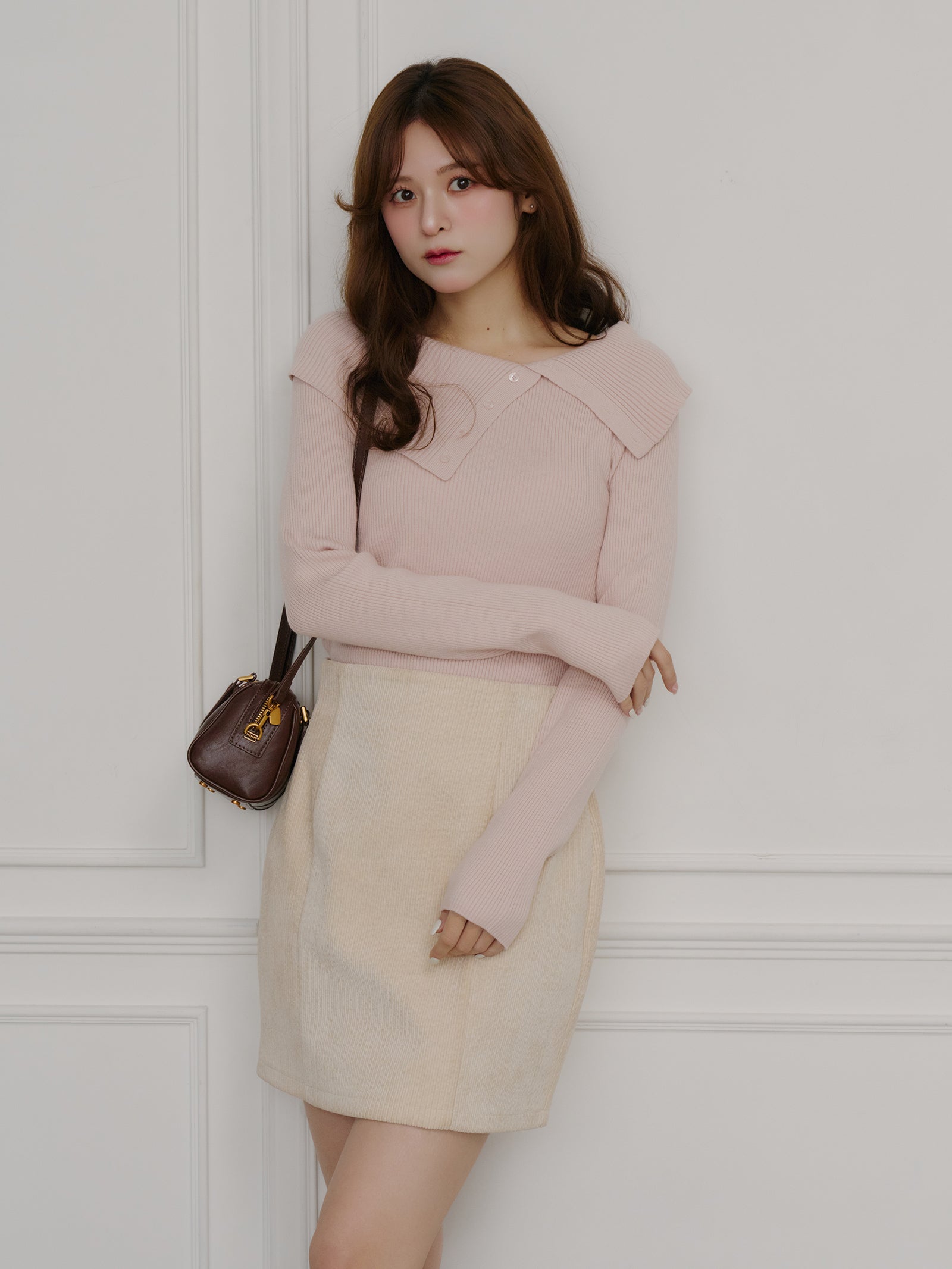 ビックカラーリブニットプルオーバー