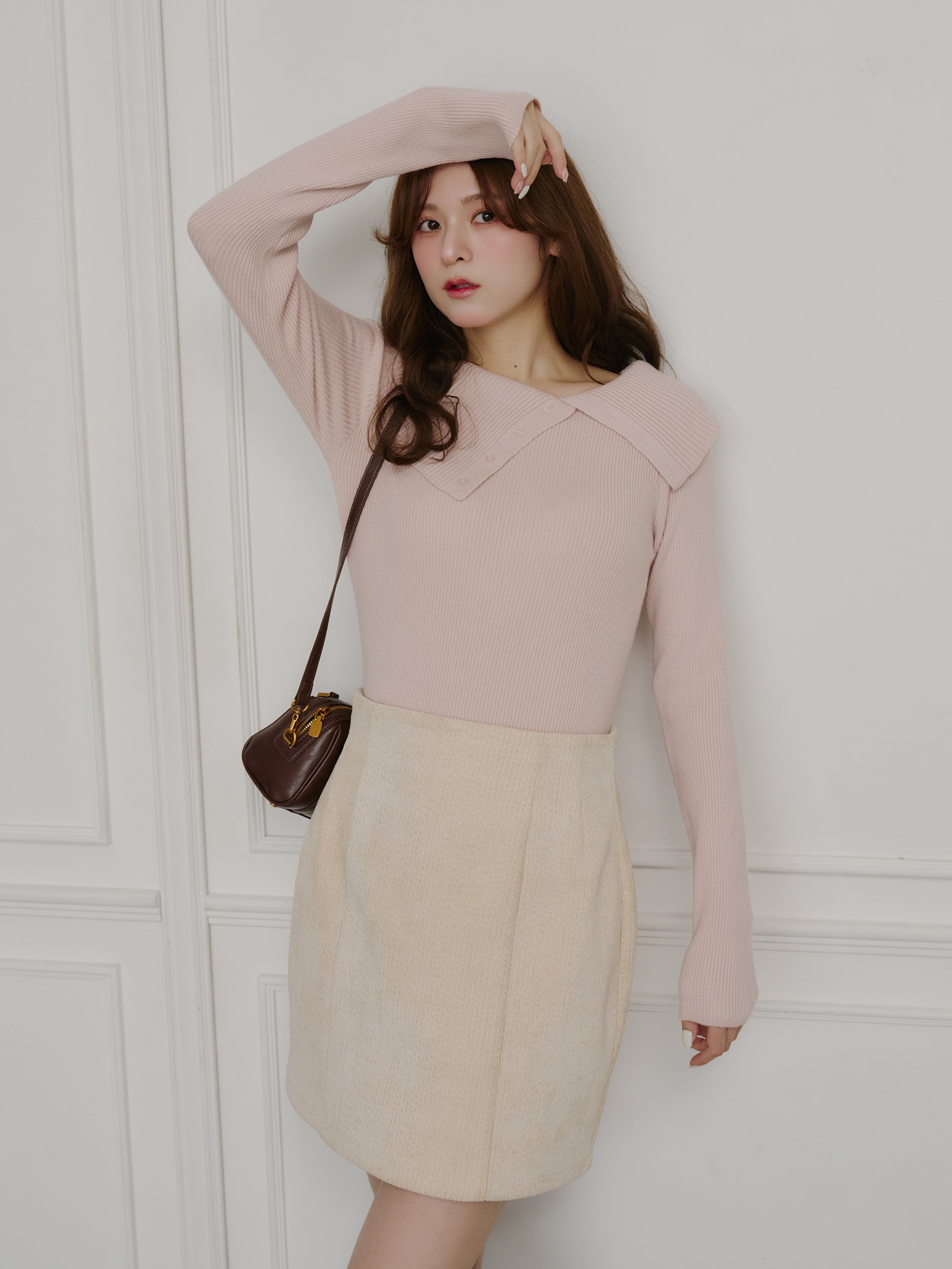 ビックカラーリブニットプルオーバー