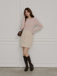 ビックカラーリブニットプルオーバー