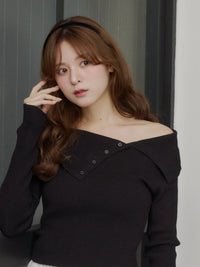 ビックカラーリブニットプルオーバー