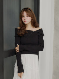 ビックカラーリブニットプルオーバー