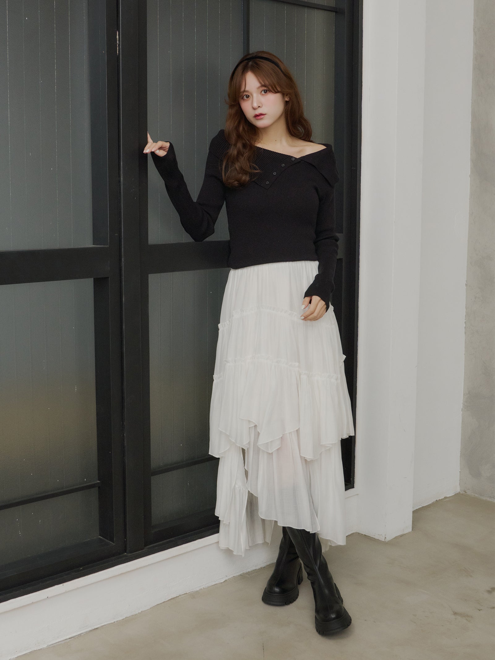 ビックカラーリブニットプルオーバー