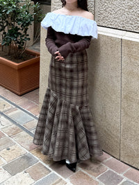 バルーンドッキングフリルニット