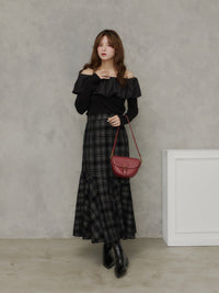 バルーンドッキングフリルニット