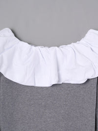 バルーンドッキングフリルニット