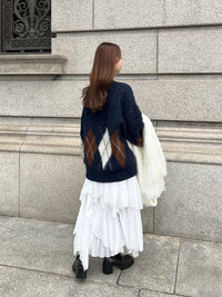 アーガイルニットプルオーバー