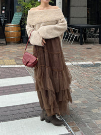 ローゲージオフショルダーニット