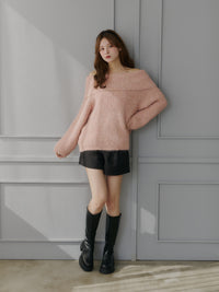 ローゲージオフショルダーニット