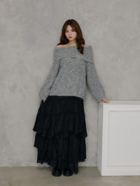 ローゲージオフショルダーニット