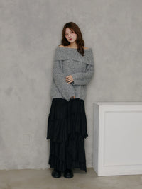 ローゲージオフショルダーニット